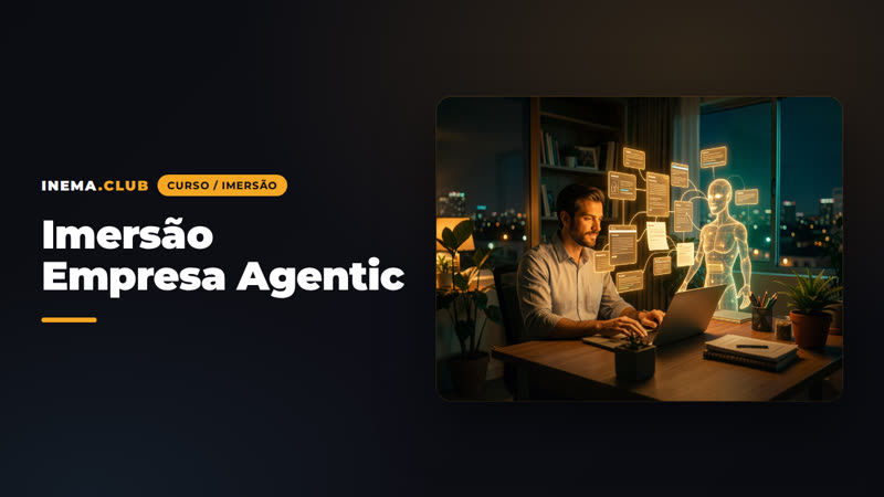 Imersão Empresa Agentic — profissional trabalhando com um agente de IA ao lado