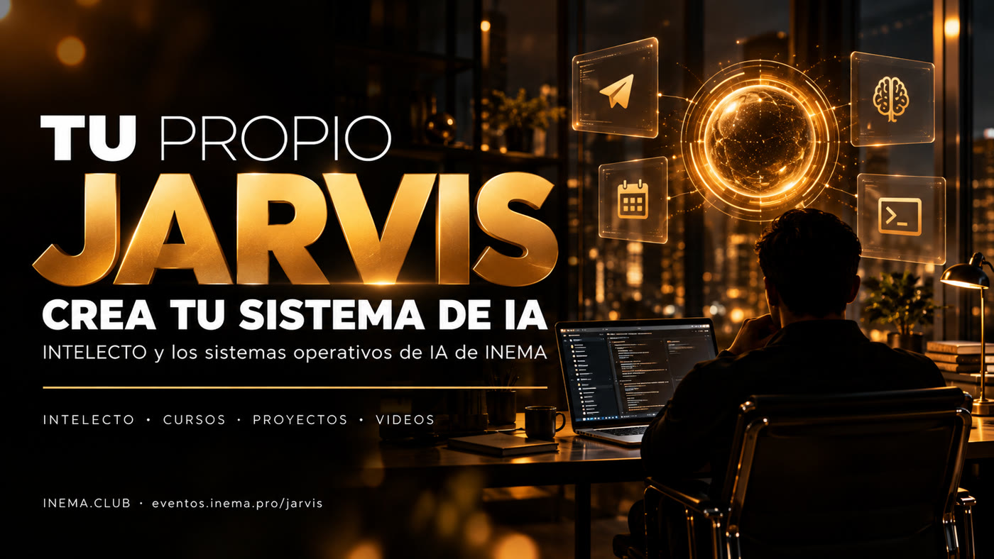 Tu propio Jarvis: crea tu sistema de IA — INTELECTO y los sistemas operativos de IA de INEMA, con cursos, proyectos y vídeos.