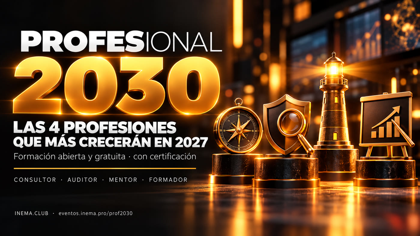 Profesional 2030 — las 4 formaciones que más crecerán en 2027: consultor, auditor, mentor y entrenador de IA.