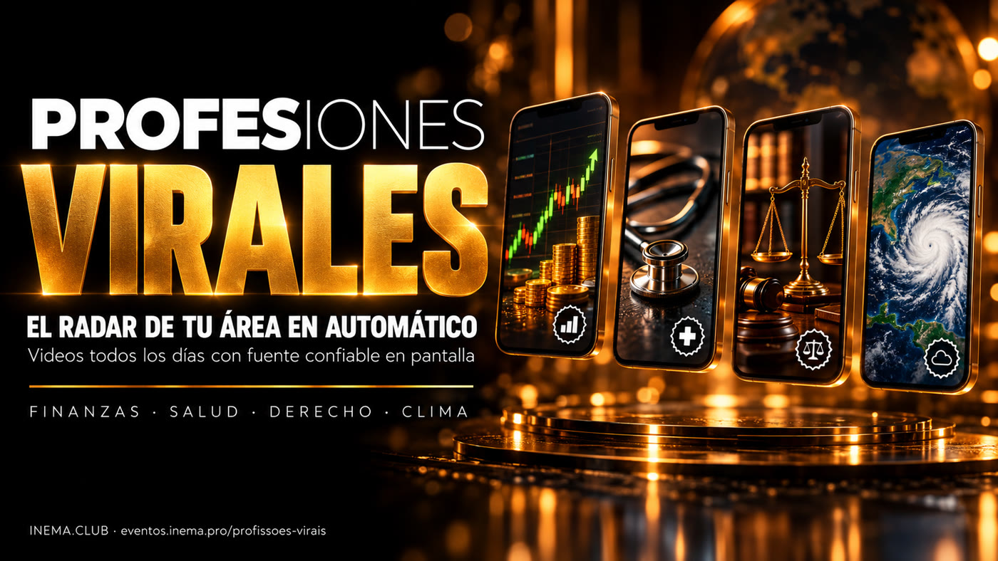 Profesiones virales — videos automáticos de tu área, con la fuente en pantalla: finanzas, salud, derecho y clima.