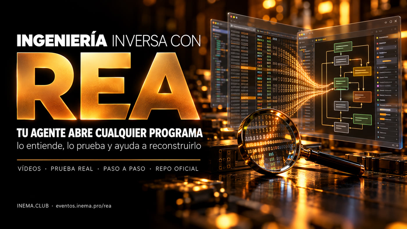 Ingeniería inversa con REA: tu agente de IA abre cualquier programa, lo entiende, lo demuestra y ayuda a reconstruirlo.