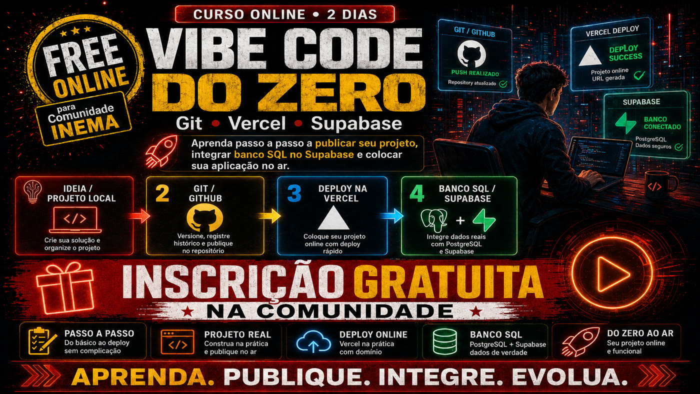Vibe Code do Zero — curso de Git, Vercel e Supabase